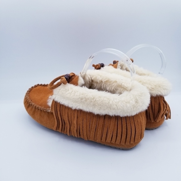Minnetonka Leather Suede Fringe Ankle Moccasins size 6 - Picture 12 of 12